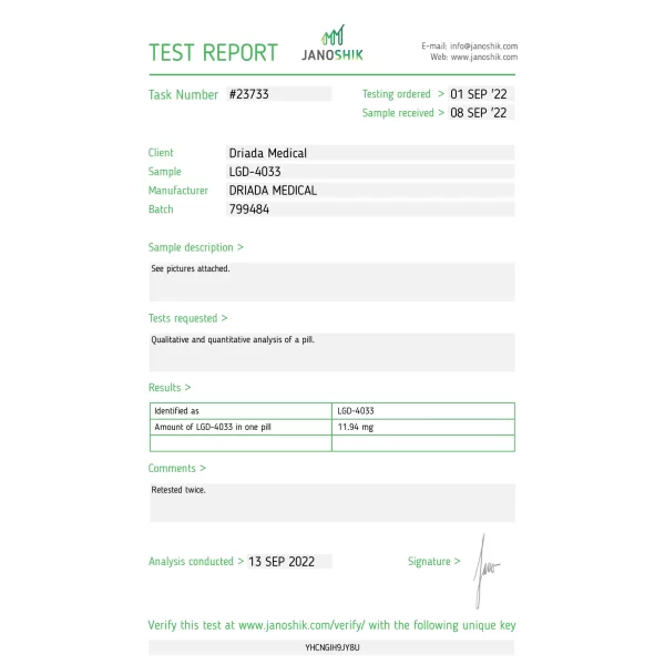 Ligandrol LGD4033 – Driada – 10mg – 50 Tabs