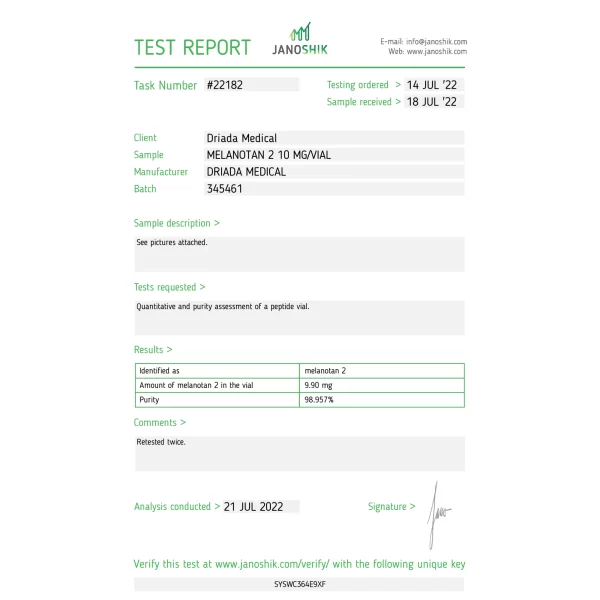 Melanotan 2 – Driada – 10mg