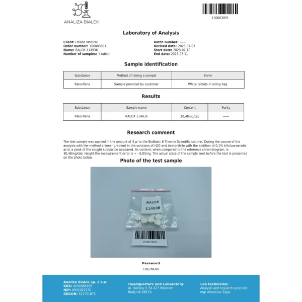 Driada raloxifene 30mg